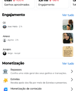 Página Facebook monetizada 1,6 mil seguidores