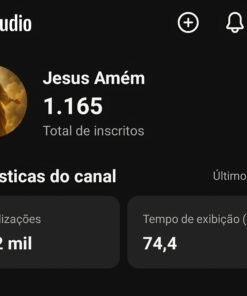 canal Jesus amém 1,16 mil inscritos