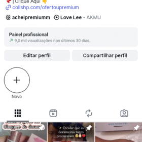 Perfil de achadinhos Acheipremiumm com 8600 seguidores