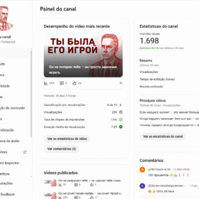 Canal Russo Monetizado Gerando Renda com 1690 Inscritos