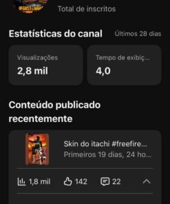 CANAL DO YOUTUBE COM 1,28 mil inscritos