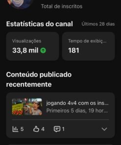 CANAL DO YOUTUBE COM 1,88 mil inscritos