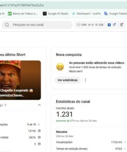 canal youtube animação 1,23 mil inscritos