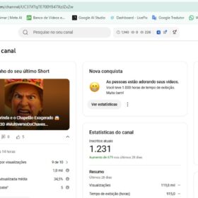 canal youtube animação 1,23 mil inscritos