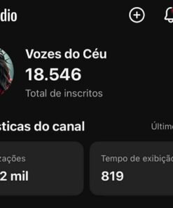 CANAL COM 18.546 INSCRITOS (SEM RESTRIÇÕES)