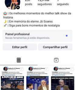 Insta 16k seguidores 2.6 milhões alcance Jo Soares