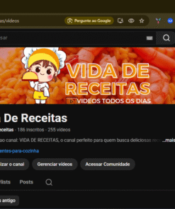 CANAL VIDA DE RECEITAS-NÃO MONETIZADO 186 inscritos