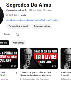 Canal Dark Quase Monetizando | 299 inscritos | +2143 mil horas | Nicho Carl Jung/Espiritualidade