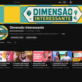 Canal no YouTube – Nicho de Curiosidades | 10.700 inscritos | 4.5 milhões de views / NÃO MONETIZADO