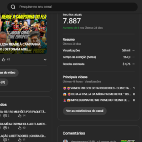 💥CANAL MONETIZADO DE FUTEBOL A VENDA, [7.887 INSCRITOS] MUITO BOM, COM POUCO TEMPO DE ESFORÇO, VOCÊ CONSEGUIRÁ RECUPERAR O INVESTIMENTO.