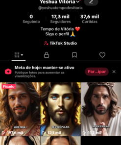 Conta MONETIZADA! 17K+ de seguidores e subindo. Nicho religioso (podendo alterar). Conteúdo viral e bastante engajado!