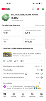 Canal do palmeiras limpo 8,38 mil inscritos