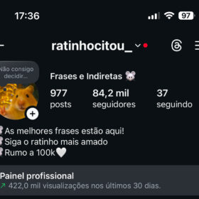 Instagram de entretenimento ótimo para monetizar 84,2 mil seguidores