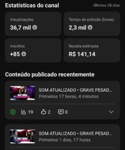 Canal DLC MUSIC 36,8 mil inscritos