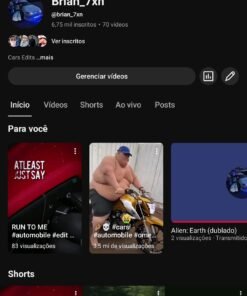 Canal do YouTube 6,75 mil inscritos