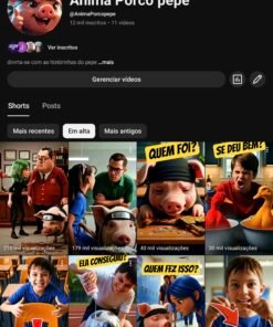 Canal do YouTube anima porco Pepe | 12.095K Inscritos