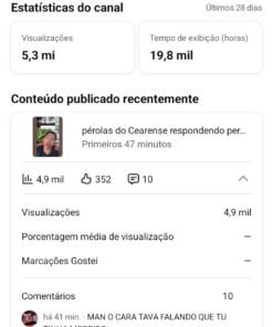 YouTube, canal hypado, escritos ativos, 5M em vídeos...