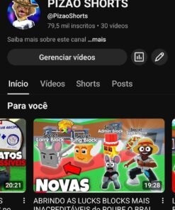 CANAL YOUTUBE 79,6 mil inscritos