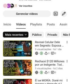 Canal de Histórias Monetizado Espanhol 2,92 mil inscritos