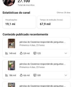 YouTube, com 27MIL INSCRITOS ATIVO!!!