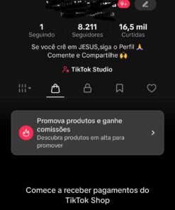 VENDO CONTA DO TIKTOK COM 8.2K COM SHOP DOCUMENTAÇÃO EM BRANCO. LEIA A DESCRIÇÃO