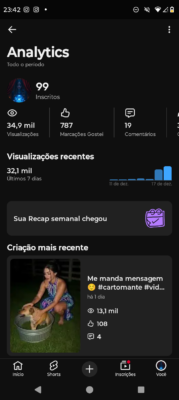 Conta do YouTube 400 Inscritos