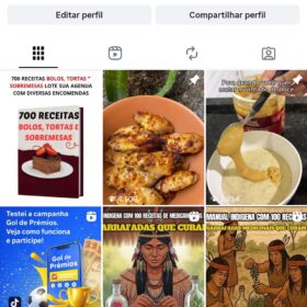 Perfil de receitas no Instagram com 1.939 seguidores