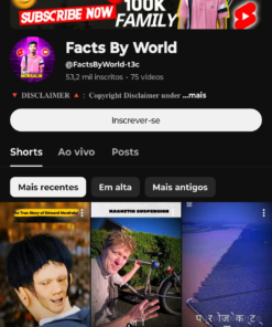 Canal monetizado 53,2 mil inscritos