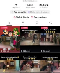 Conta do tiktok. Chavinhos vídeos com 3.7k de seguidores
