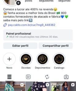 Perfil com 72 mil seguidores