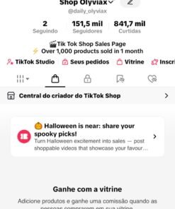 conta tiktok 151 mil seguidores, monetizada e shop restrito