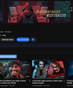 Canal no youtube monetizado de documentários, mistérios, histórias reais 13,9 mil inscrito
