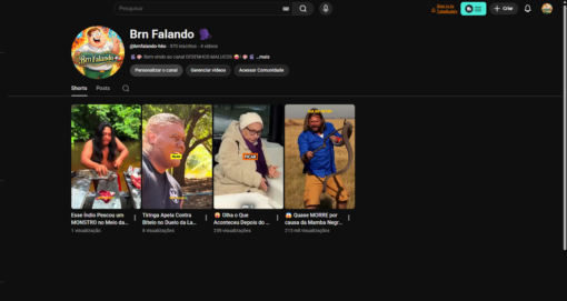 Canal "Brn Falando " 970 inscritos"