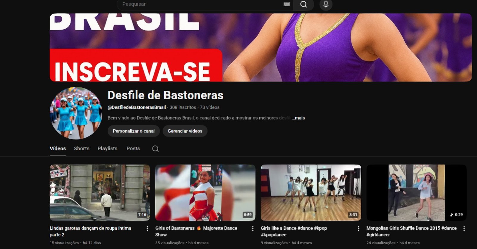 Captura de tela 2026-01-27 181414 Canal de Danças com 310 inscritos, pode ser monetizado - Imagem 1