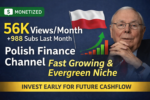 Monetized Polish Finance Channel – Fast Growth – 56K Views/Month – Charlie Munger Niche
