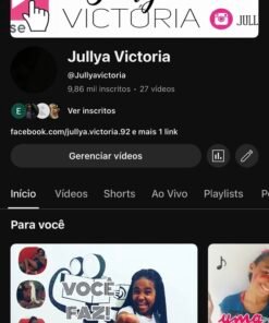 Canal YouTube 9,86k inscritos