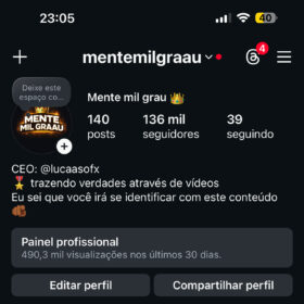 Conta de motivação vitalizando demais. 136 mil seguidores