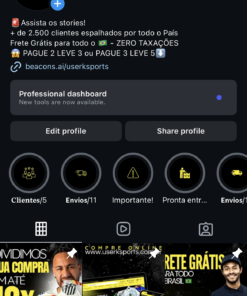 Perfil de loja de artigos esportivos / + de 57k seguidores / Nicho esportes