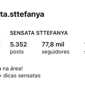 Conta do instagram 77.8 mil seguidores.