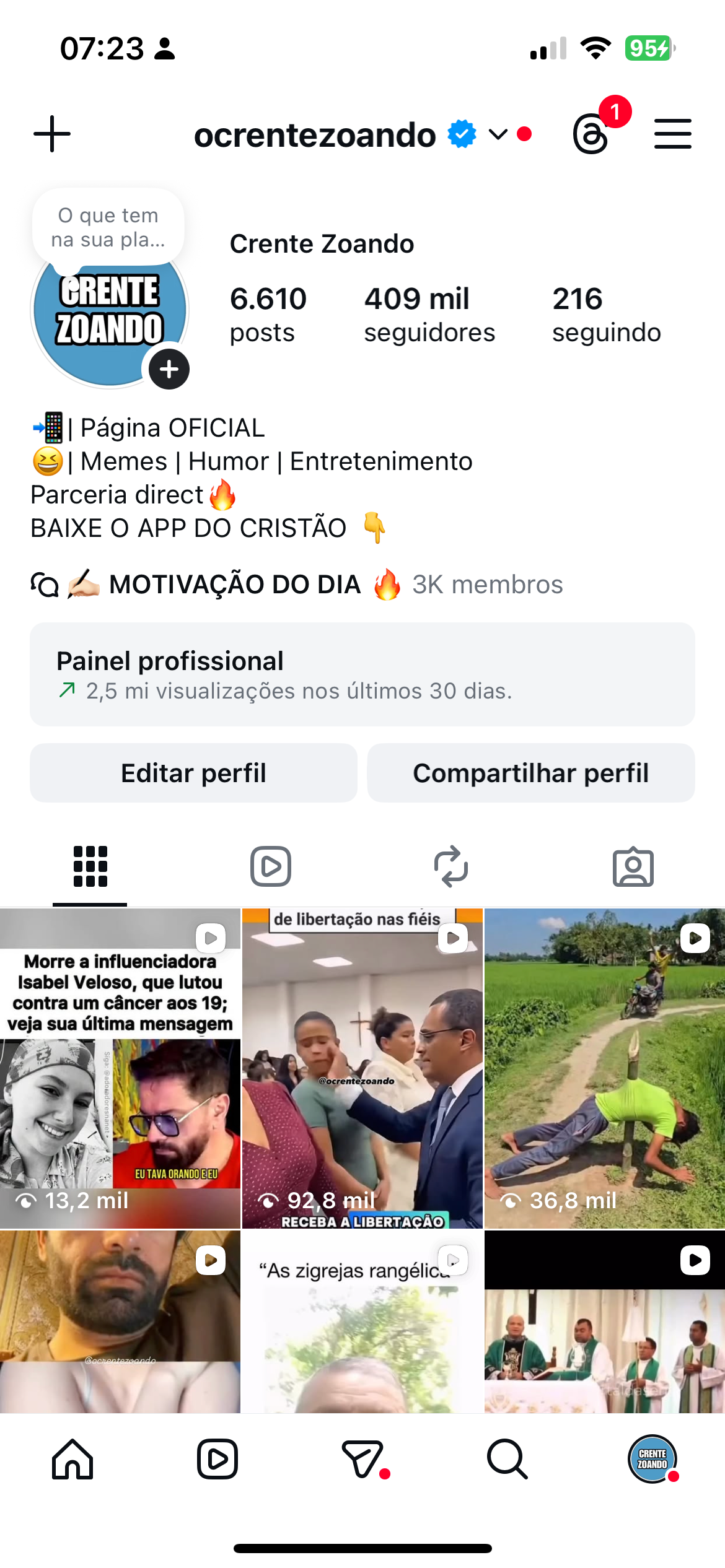 IMG_5193 Conta Insta zero restrição, stories medio 50k com 409 mil membros, valor promocional exclusivo de 28.500 por 21.447 - Imagem 1