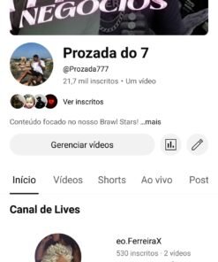 CANAL DE YOUTUBE COM 21K DE INSCRITOS
