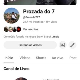 CANAL DE YOUTUBE COM 21K DE INSCRITOS
