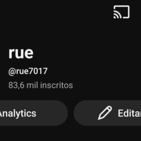 Canal de YouTube 83,6 mil inscritos