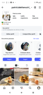 Instagram nicho emagrecimento 129 posts 1.505 seguidores