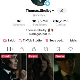 Perfil TikTok Thomas.Shelby Com mais de 183 Mil Seguidores