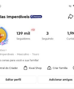 Conta Kwai 138k seguidores | Monetizada e Contratada