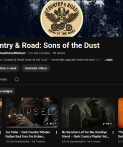 Canal do Youtube Monetizado - Playlist Dark Country - 3k inscritos