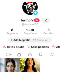Conta TikTok 1.000 TikTok SHOP ativado