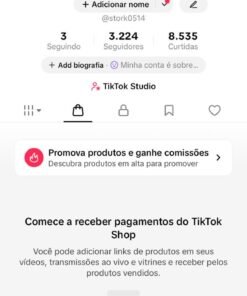 CONTA DO TIKTOK COM SHOP ATIVO +3,2K SEGUIDORES (PROMOVER ATIVO)