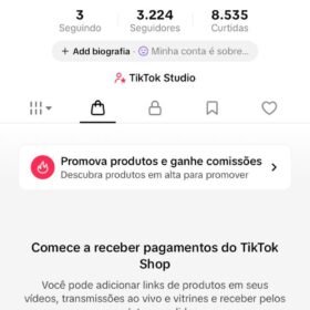 CONTA DO TIKTOK COM SHOP ATIVO +3,2K SEGUIDORES (PROMOVER ATIVO)